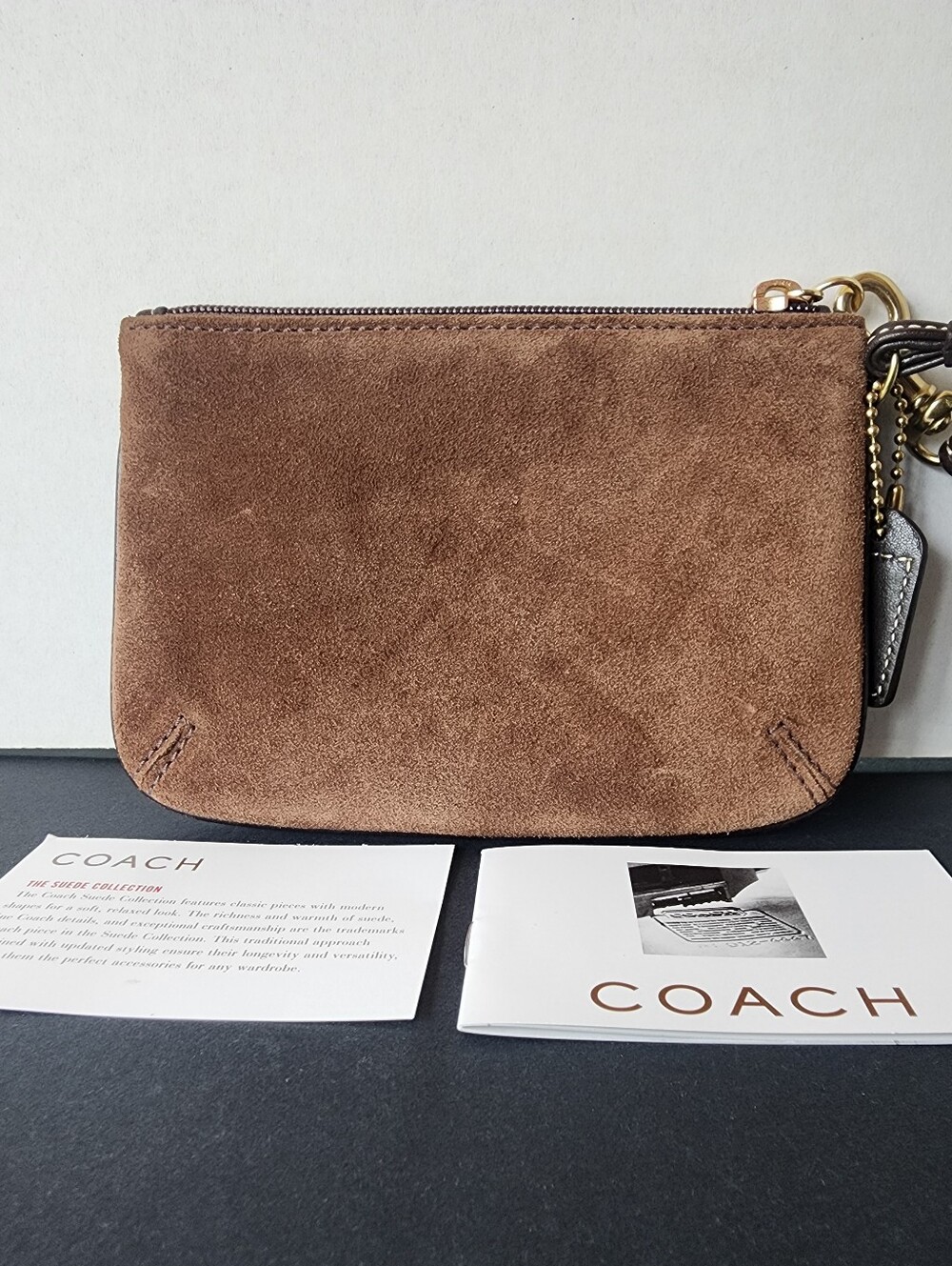 NWOT Coach Vintage Suede Wristlet, Brown, 2002 - Picture 4 of 7